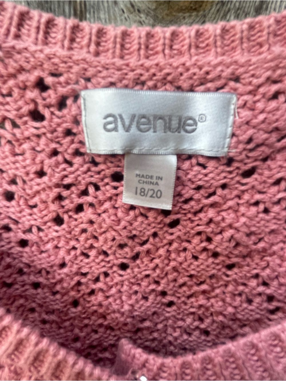 Avenue Blush Pink Open Knit Cardigan Sz. 18/20 - Picture 4 of 13